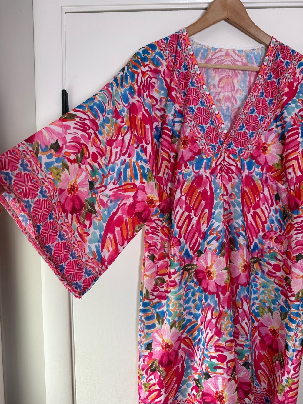 ๐ Comfy Luxe Colorful Cover Up Dress Boho Chic Hippie Bohemian Floral - Picture 5 of 13